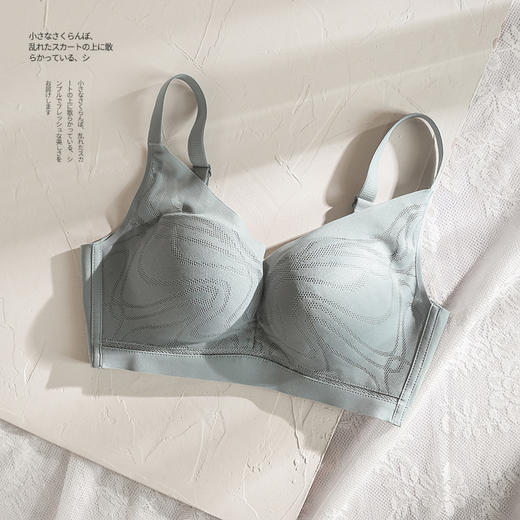 丁摩100%真丝聚拢内衣女防下垂小胸不空杯调整型桑蚕丝薄款文胸罩AL20214 商品图9