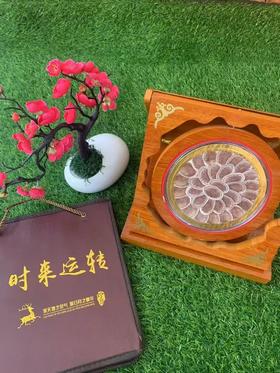 时来运转 鹿鞭鹿茸片礼盒 实木摆件