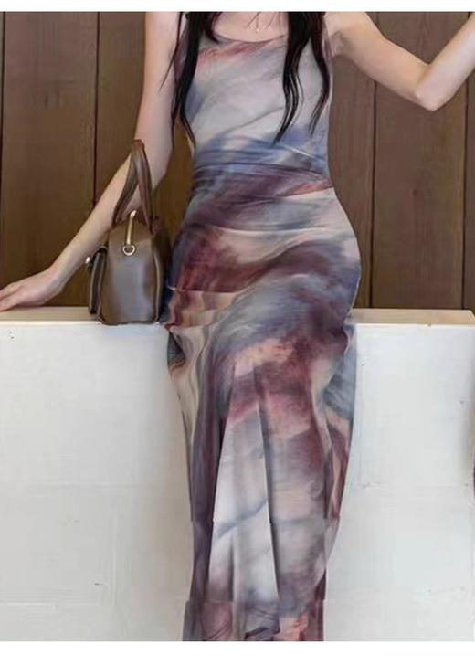 【门店同款】ENJOY秋季“光阴序语”东方紫霞晕染长裙 164747784 商品图0