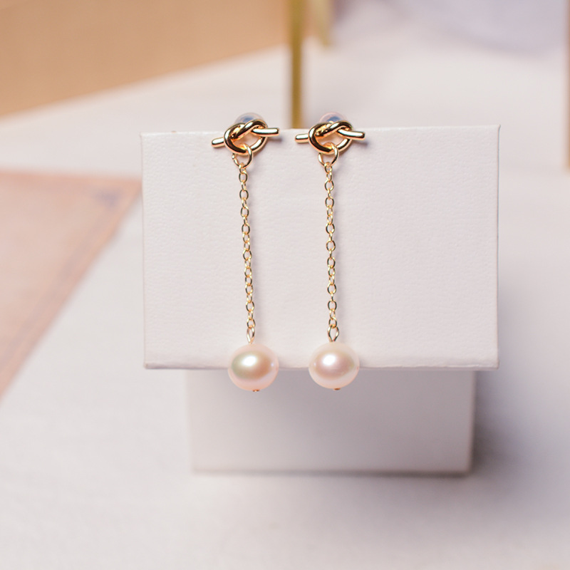 法式天然淡水珍珠耳环2021甜美ins复古不规则