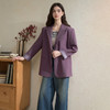 西遇气质高级感紫色正肩通勤西装外套女秋季廓形百搭休闲西服V2951190 商品缩略图2