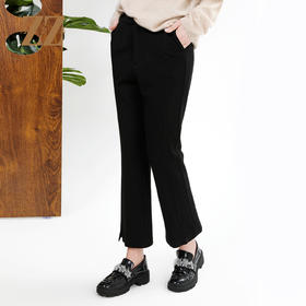 佐尔美秋季新款 简约百搭垂感烟管裤通勤直筒休闲长裤女E34KC39