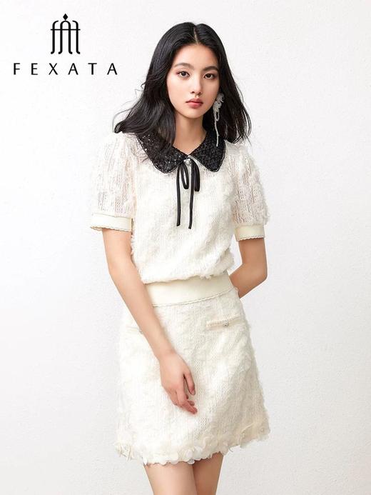 3楼FEXATA服饰(新百购) 亮片娃娃领蕾丝时尚套装 商品图0