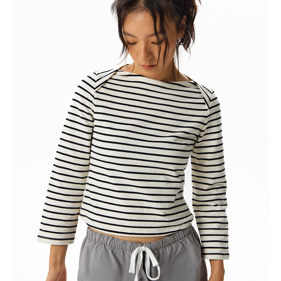 CryingCenter 条纹船领打底T恤内搭长袖 哭喊中心