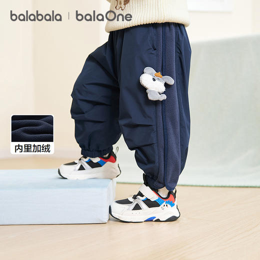 巴拉巴拉balaOne宝宝长裤加绒保暖伞兵裤女童男童装2025新款冬装 商品图0