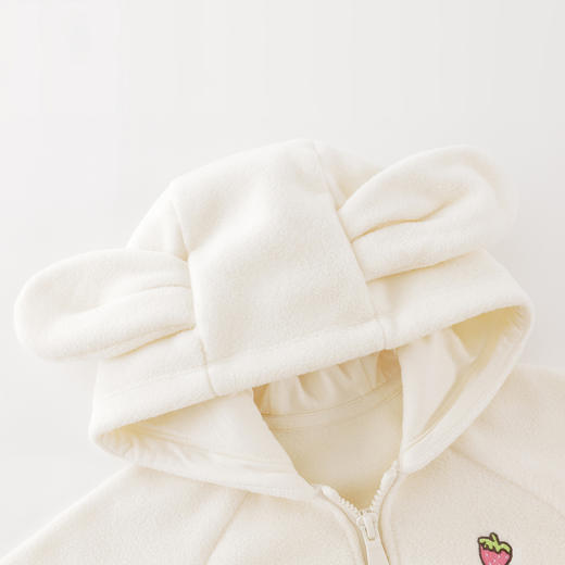 马克珍妮女童草莓兔耳摇粒绒外套2025年秋冬新款551825 商品图3