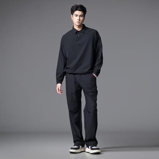 PINLI品立春季新款尖领宽松套头纯色百搭长袖衬衫男衬衣潮牌GD253113069 商品图1