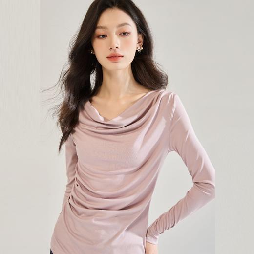 「高货sh」全新升级【铂金会员146/天猫199/差价53】(45538)洛诗琳新款一字领长袖针织2025秋季气质小个子打底衫上衣 商品图0