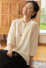 牧衣游原创 丝棉轻薄套头衫秋季新款轻薄文艺素雅百搭上衣 茶与蝉 商品缩略图5