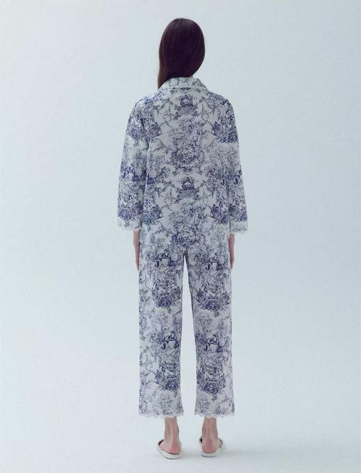 送眼罩！品牌尾单 水墨印花系列手绘艺术感家居服套装 全棉长袖+长裤+眼罩三件套 商品图7