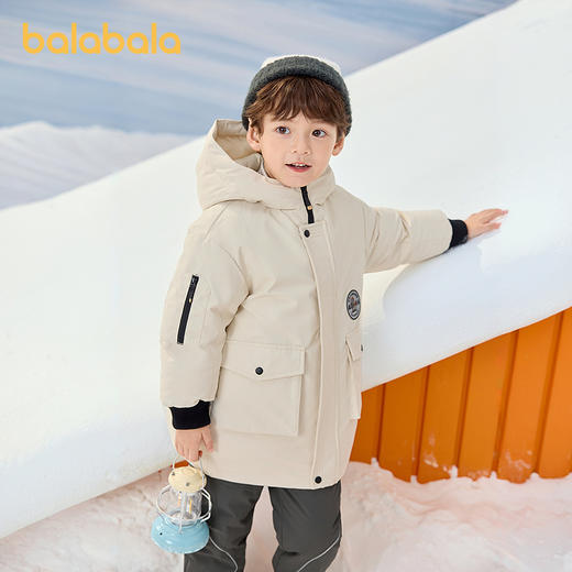 巴拉巴拉童装儿童羽绒服男童冬装连帽外套加厚保暖上衣流行舒适潮 商品图0