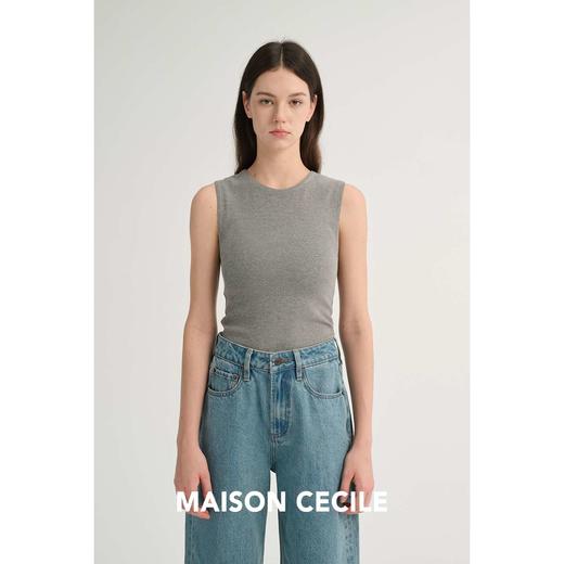 MAISON CECILE 四色/基础款百搭简约修身圆领针织无袖背心 商品图3