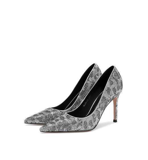 诺贝达新款水钻高跟鞋轻奢百搭尖头女鞋气质细跟浅口单鞋 商品图0