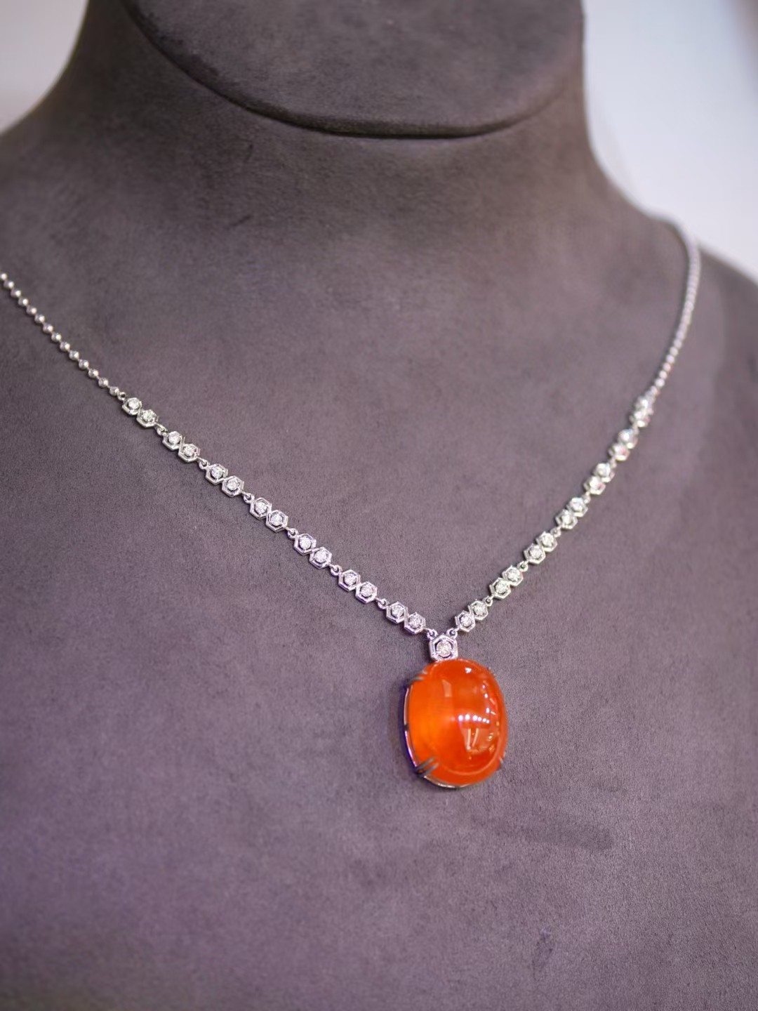 24.16ct素面芬达项链