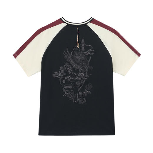 ONIARAI/鬼洗25秋泥棒蓝天青格里芬宝藏刺绣插肩袖短T男 25NOB38 商品图3