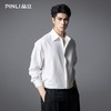 PINLI品立2025秋季新款男士宽松尖领纯色打底长袖衬衫休闲衬衣潮GD253113066 商品缩略图2