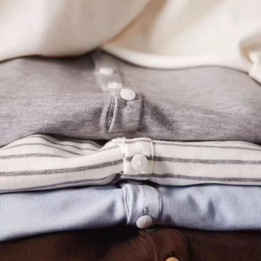 馥迦柔软舒适亨利领天丝羊毛T恤 商品图9