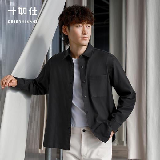 秋冬法兰绒洗水休闲保暖外套长袖百搭衬衫-CS05-02 商品图0