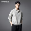 PINLI品立春季新款尖领宽松套头纯色百搭长袖衬衫男衬衣潮牌GD253113069 商品缩略图3