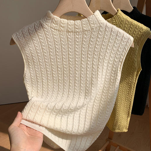 X5X2596-LY吊带背心女2025新款欧货女装气质立领无袖针织打底衫内搭坎肩上衣 商品图0