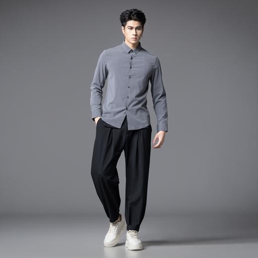 PINLI品立2025秋季新品男士细条纹长袖衬衫商务休闲打底百搭衬衣GD253113033 商品图4