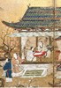 独角鹿西洋古董日本明治时期画师春笑签名出品「东方山水人物」主题纸本设色洒金六曲屏风 商品缩略图4