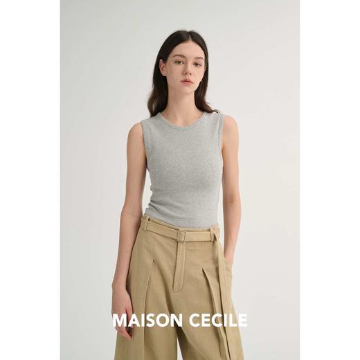 MAISON CECILE 四色/基础款百搭简约修身圆领针织无袖背心 商品图2