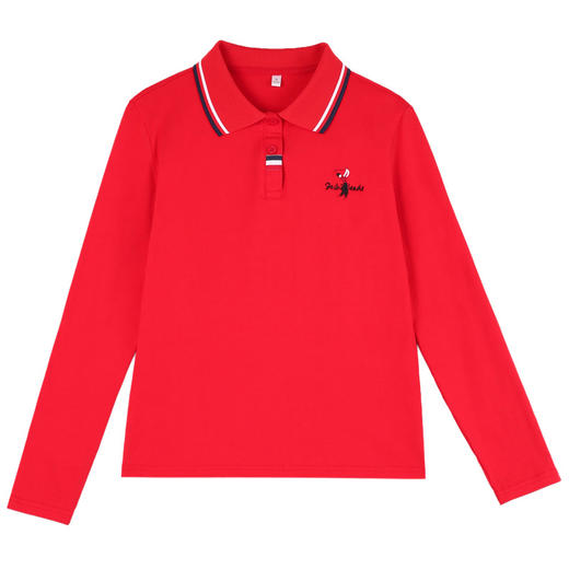 雀说t恤女纯棉长袖polo衫大码翻领打底衫女带领体恤运动女装上衣AL2122 商品图4