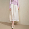 西遇轻盈超仙小白裙女秋季松紧宽松遮肉显瘦A字中长款半身裙V2951254 商品缩略图2