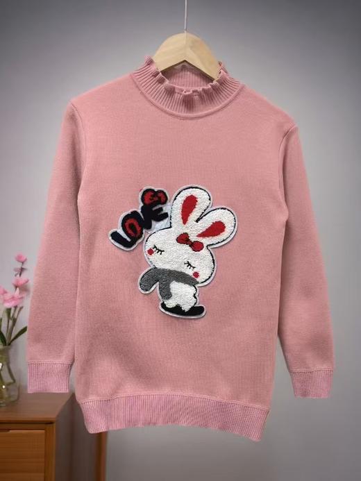 【孤品捡漏】G43女童加绒兔子针织毛衣-喜出 商品图0