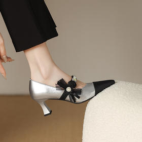 【预售5天】头层牛皮！法式复古玛丽珍鞋女粗跟中跟单鞋一字带高跟鞋MLS&A1019