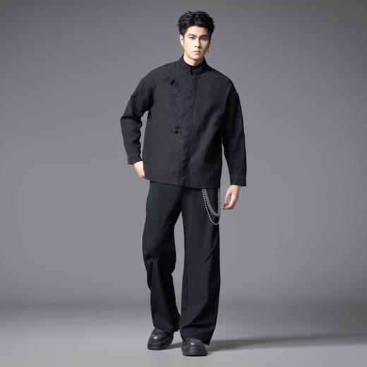 PINLI品立春季新款新中式盘扣立领夹克中国风提花休闲外套男B253104029 商品图4