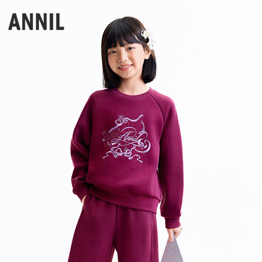 【实体店同款】女童圆领卫衣秋季新款安奈儿童装AG531329 商品图0