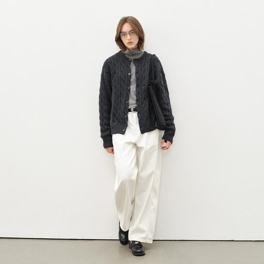 714street老钱风羊毛羊绒混纺毛衣开衫外套男2025秋冬情侣针织衫 商品图1