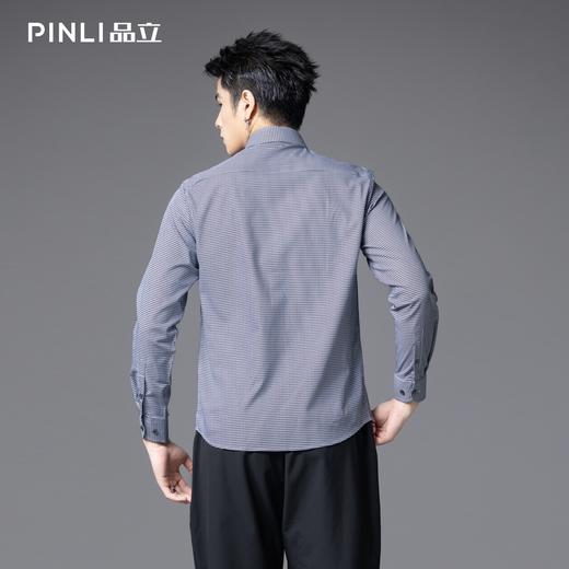 PINLI品立2025秋季新款千鸟格修身长袖衬衫男士商务休闲百搭衬衣GD253113051 商品图2