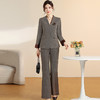 QYM CS25A33-Y两件套西装外套+直筒长裤职业套装 商品缩略图0