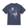 ONIARAI/鬼洗25秋季新品泥棒蓝女款如意蝴蝶绣花落肩短T N840286 商品缩略图4