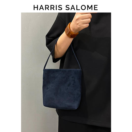 （小眠专属）Harris Salome复古羊猄皮单肩水桶包 商品图3