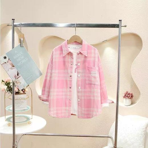 【孤品捡漏】女童G24粉色格子衬衫-喜出 商品图1
