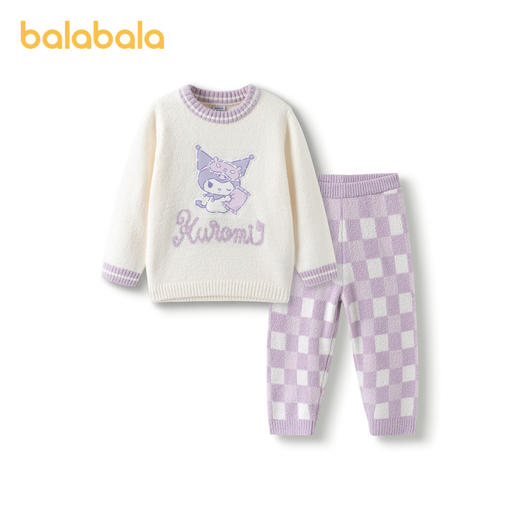 【三丽鸥IP】巴拉巴拉女童家居服套装半边绒儿童睡衣加绒保暖可爱 商品图4