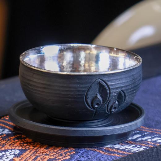 「墨银盏」镇沅黑古陶 X 鹤庆银器，外拙内精，雅致之选 商品图0