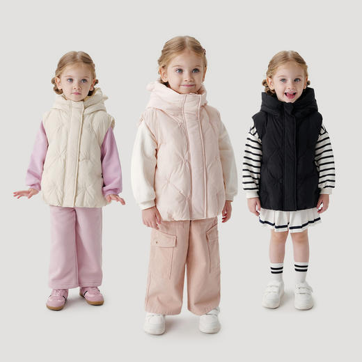 【三防】马克珍妮女童可爱熊耳朵加厚羽绒马甲2025年冬装新款550982 商品图3