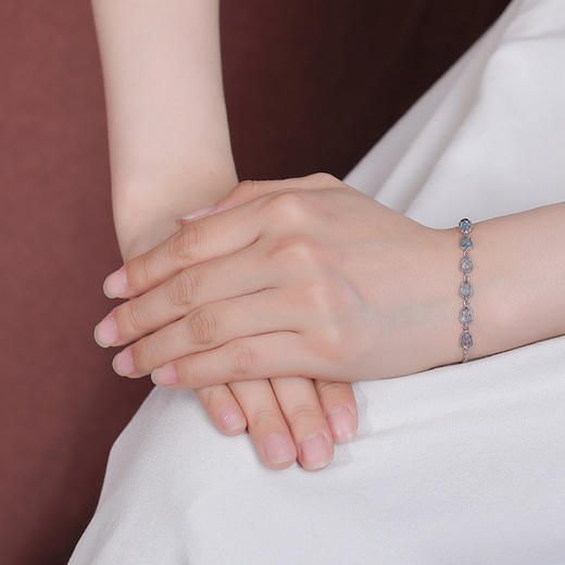 【葫芦醉舞】S925纯银葫芦福禄齿纹海蓝宝手链【CW-SL11842】 商品图3