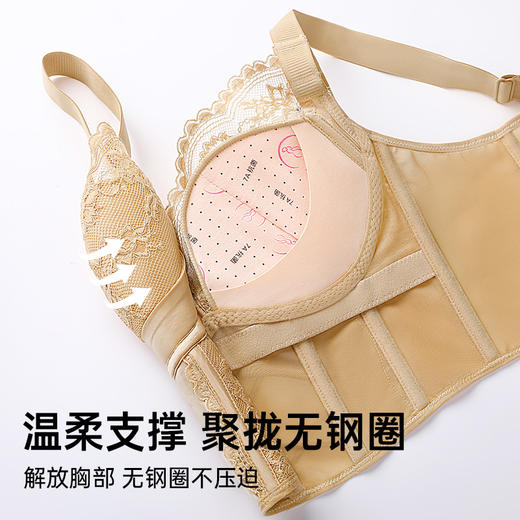 D4-【B-C杯】润微性感蕾丝长款鱼骨胸衣大胸显小文胸聚拢薄款纯欲风胸罩内衣女   星尘刺绣/暮色蔷薇/霁月暗香/微雨清荷/珠光莹润 商品图9