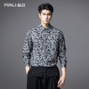 PINLI品立春季新款满花印花长袖衬衫潮牌雅痞休闲翻领男衬衣GD253113034 商品缩略图0