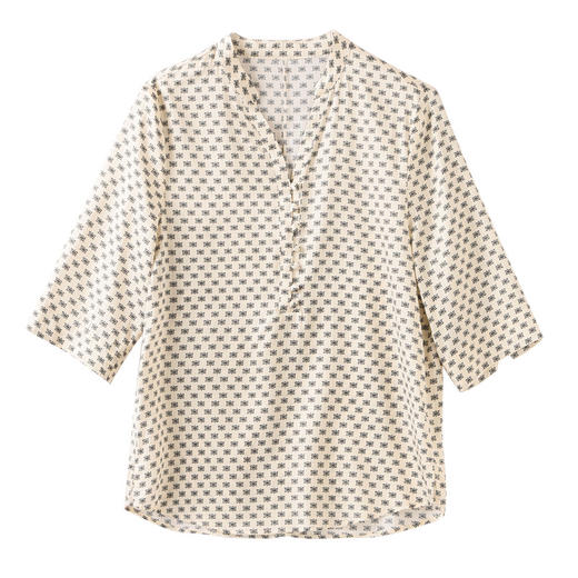 丁摩 真丝中袖衬衫女夏季新款优雅上衣休闲风桑蚕丝衬衫5ZF-3598 商品图4