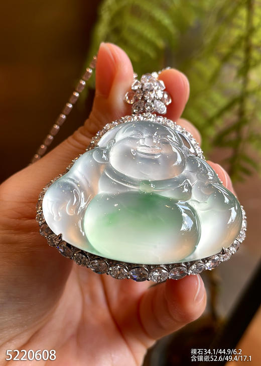 玻璃种木那飘翠佛公吊坠【5220608】具体价格微信咨询 商品图3