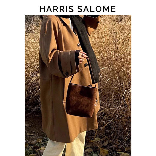 （小眠专属）Harris Salome复古羊猄皮单肩水桶包 商品图5