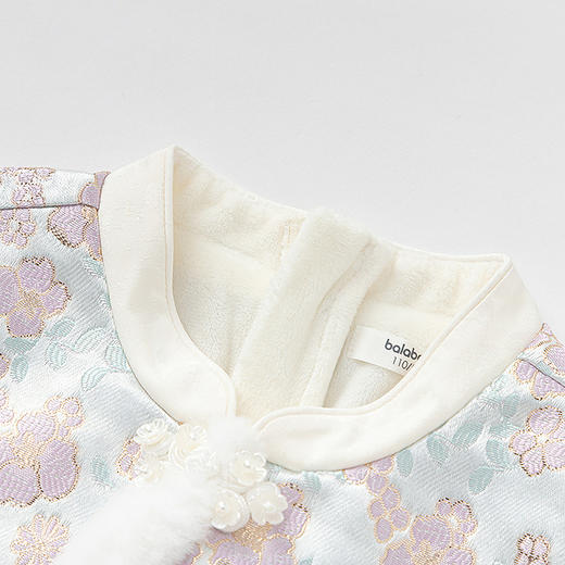 巴拉巴拉女童国风连衣裙秋冬网纱假两件裙子小童洋气中式甜美提花 商品图3