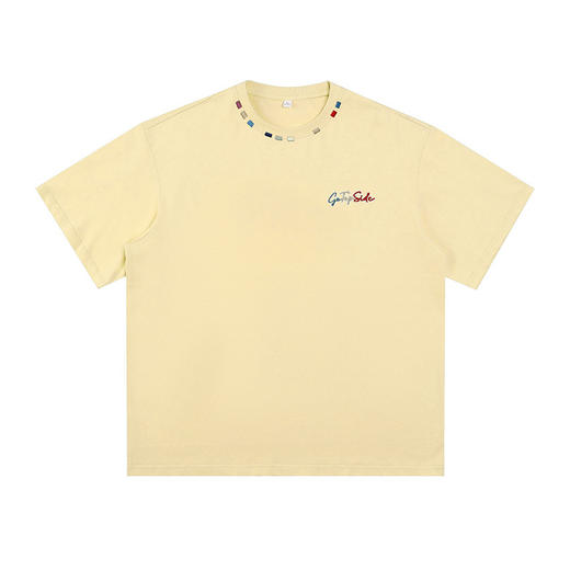 【YW】无忧购“清仓大促”美式休闲潮牌彩色字母刺绣质感宽松情侣体恤衫MT7209(截单后3-5天发货) 商品图7